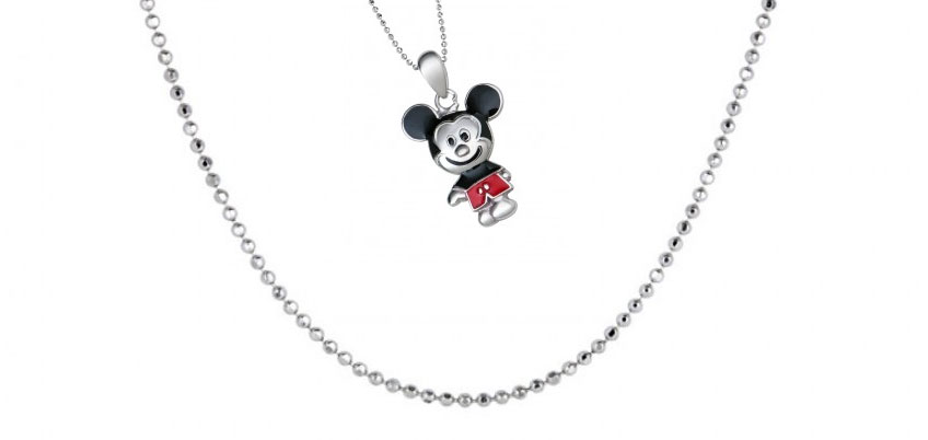 Mẫu dây chuyền bạc PNJ cho bé hình chuột Mickey